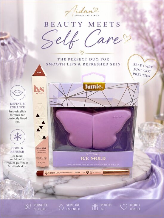 LYS Other - LYS Beauty Speak Love Lip Liner Driven + Butterfly Ice Mold Beauty Bundle NIB